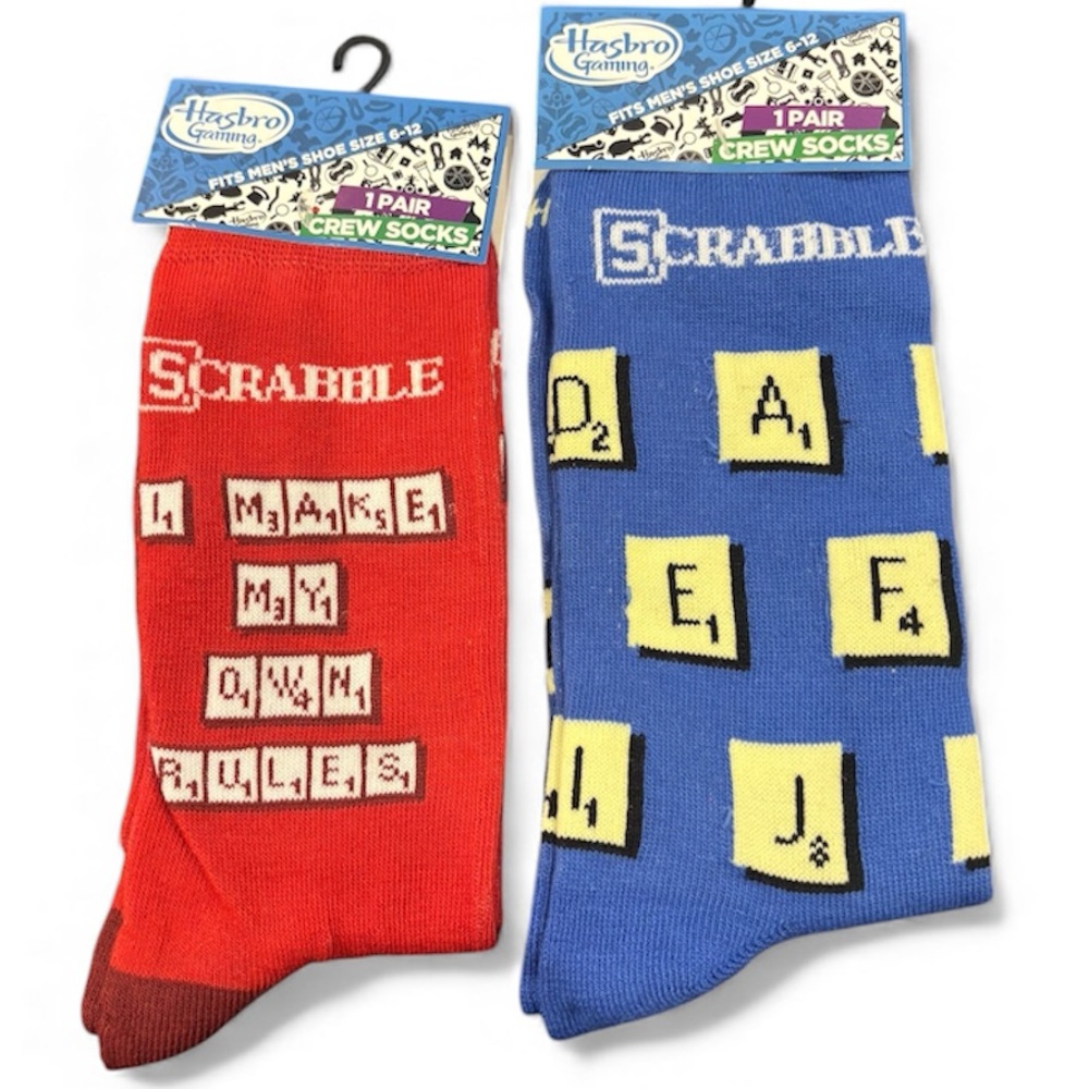 Hasbro Scrabble Red and Blue Casual Socks